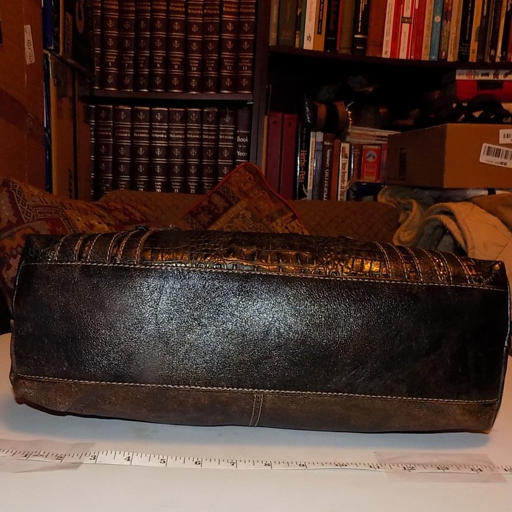 Marco Buggiani Croc embossed large leather bag - Picture 9 of 16